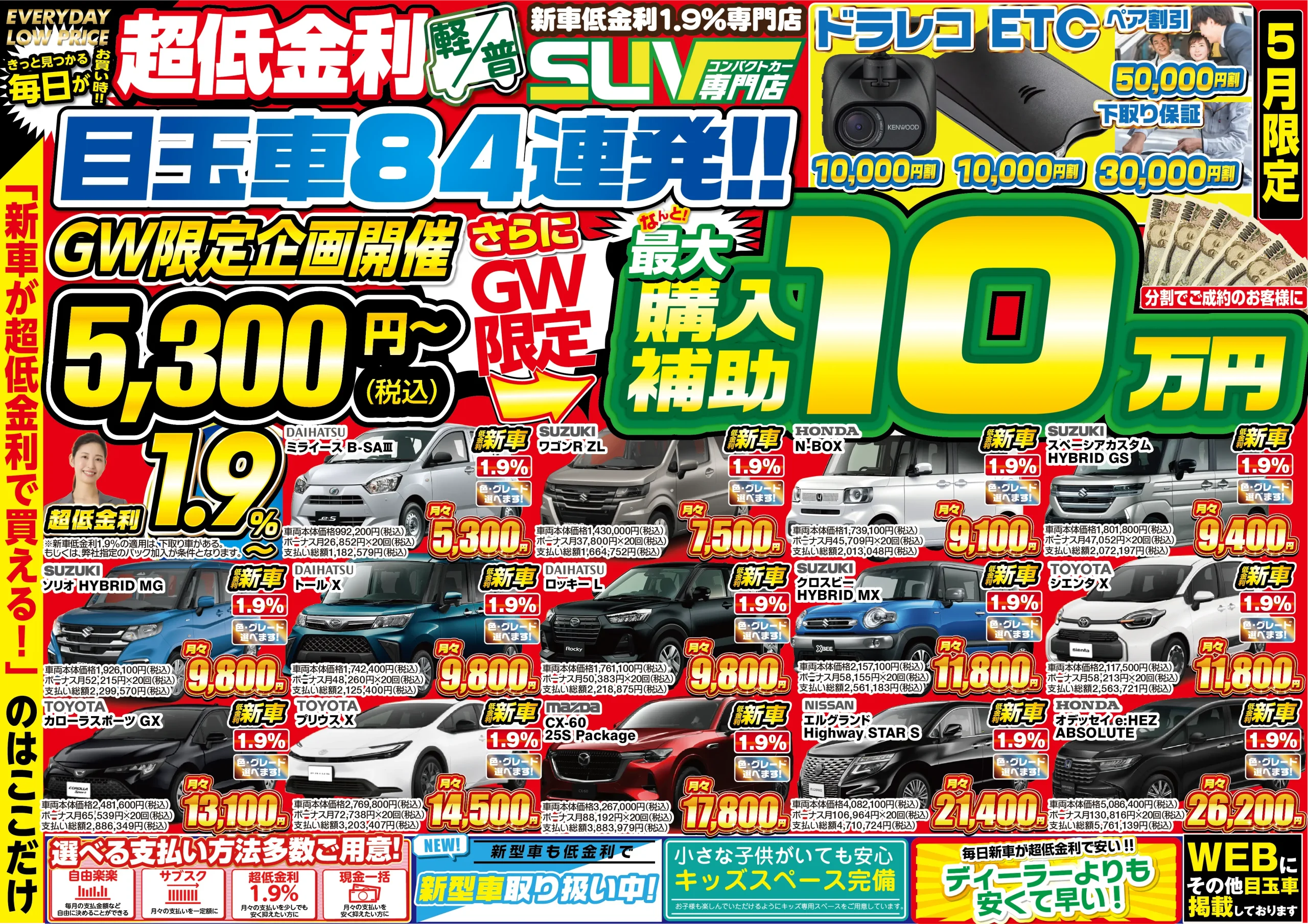 今月のWEBチラシ 表面