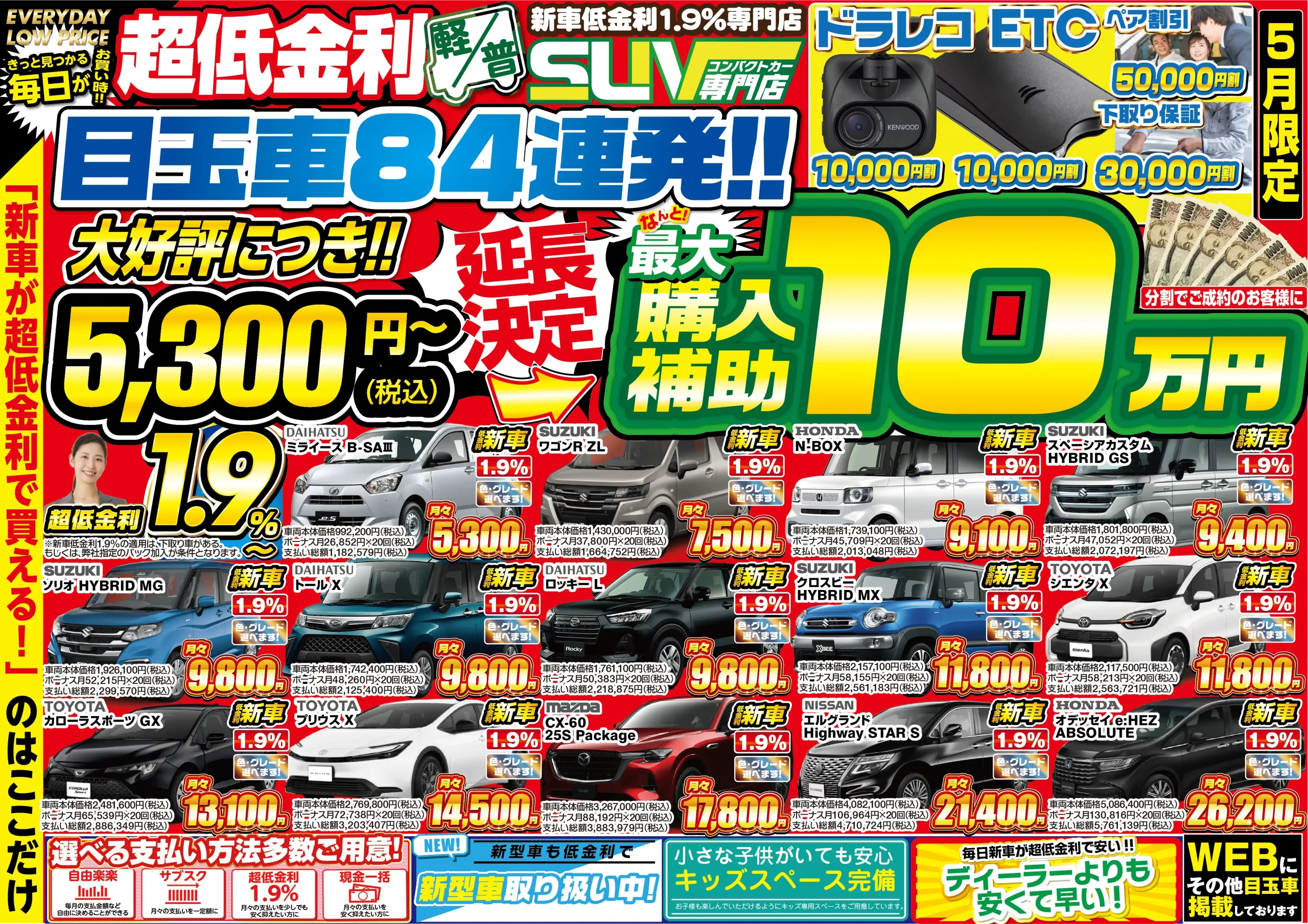 今月のWEBチラシ 表面