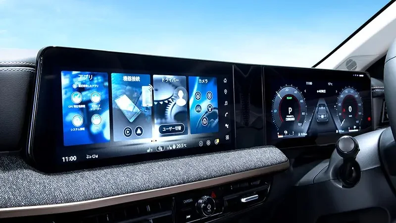 日産 キックス 統合型インターフェースディスプレイ(グレード別設定)。