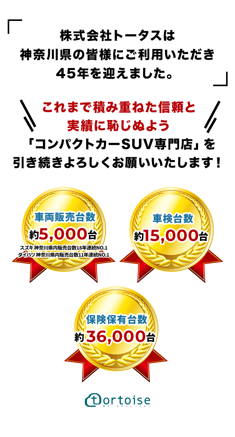 株式会社トータスは 神奈川県の皆様にご利用いただき 45年を迎えました。