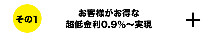 お客様がお得な 超低金利0.9%〜実現
